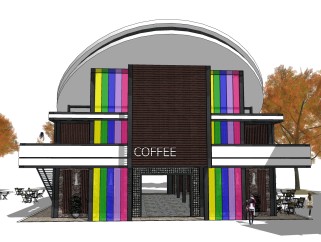 咖啡店草图大师模型，咖啡店sketchup模型下载