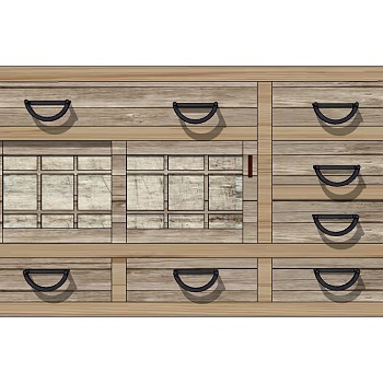 日式储物柜SU模型下载，储物柜草图大师模型sketchup模型