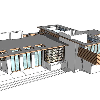 赖特作品别墅居住建筑草图大师模型下载