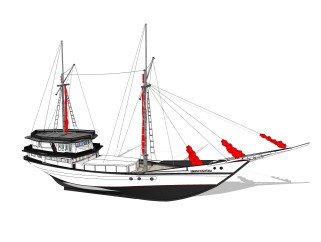 现代大型渔船skb文件，货船草图大师模型下载