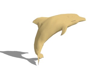 海豚喷水雕塑su模型、雕塑草图大师模型下载
