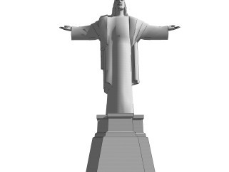耶稣基督雕塑su模型,摆件草图大师模型下载