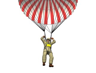日式跳伞人物草图大师模型，日式人物sketchup模型下载