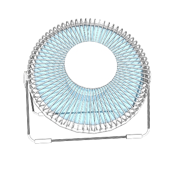 现代简约小巧小电风扇草图大师模型，小电风扇sketchup模型下载