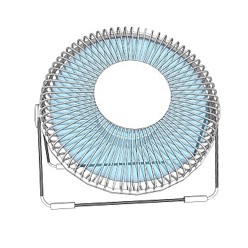 现代简约小巧小电风扇草图大师模型，小电风扇sketchup模型下载