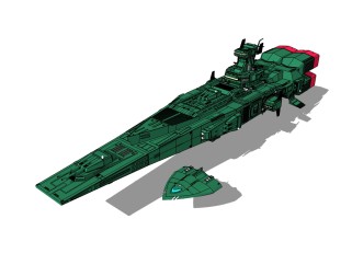 现代星际战舰草图大师模型，星际战舰su模型下载