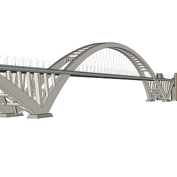 斜拉桥草图大师模型下载，斜拉桥sketchup模型分享
