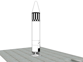 现代火箭草图大师模型，火箭sketchup模型免费下载