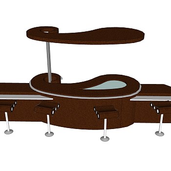 现代吧台草图大师模型，吧台sketchup模型下载