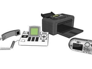 EYkpr现代打印机电话座机免费su模型 ，电话机sketchup模型下载