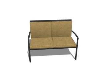 现代双人沙发休闲椅草图大师模型，沙发SU模型下载