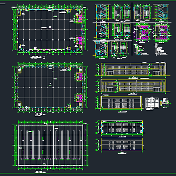 二层车间建筑cad施工图下载、二层车间建筑dwg文件下载