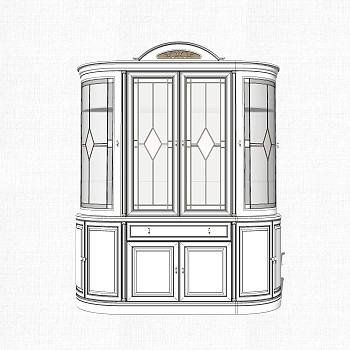 欧式储物柜草图大师模型，储物柜SKP模型下载