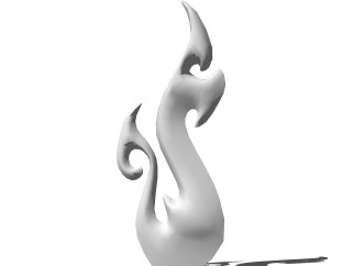 现代火焰雕塑草图大师模型，雕塑su模型下载