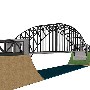 铁拉大桥草图大师模型下载，sketchup大桥su模型分享