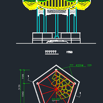 古式亭子CAD图纸，亭子整套大样图纸下载