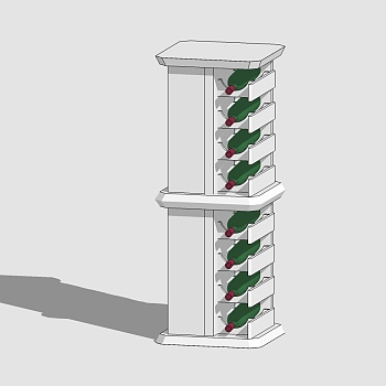 现代简约酒柜草图大师，酒柜模型sketchup下载