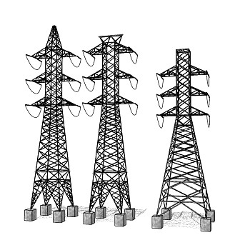 电线杆SU模型，电线杆skp文件下载