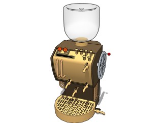 咖啡机SU模型，工业风咖啡机sketchup模型下载
