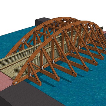 现代桥梁草图大师模型下载，sketchup桥梁su模型分享