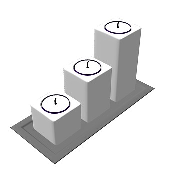  现代蜡烛摆件草图大师模型，蜡烛摆件sketchup模型下载