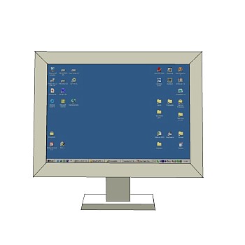 复古台式电脑草图大师模型，电脑SU模型下载