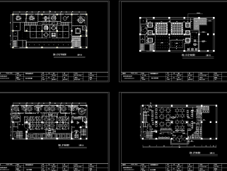 整套酒店设计施工图，酒店餐厅CAD图纸下载