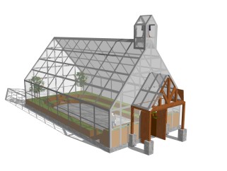 现代温室大棚草图大师模型，温室大棚sketchup模型免费下载