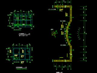 某室外大型游泳池混凝土结构CAD施工图，游泳池混凝土结构建筑设计图纸下载
