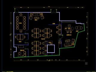 办公室装修施工图全套CAD平面施工图，CAD建筑图纸免费下载