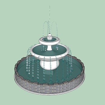 现代水景草图大师模型skp模型，水景sketchup模型skp文件分享