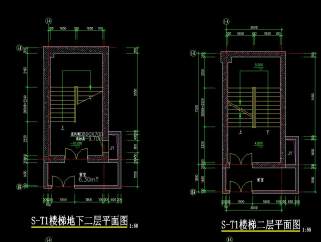 原创精品普通楼梯CAD素材，原创楼梯CAD施工图下载