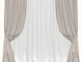 极简主义白色窗帘草图模型，窗帘sketchup模型库