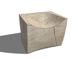 自然风实木凳子草图大师模型，凳子sketchup模型