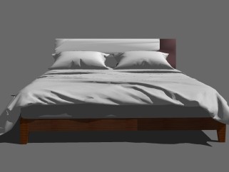 现代双人床草图大师模型，床sketchup模型