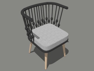 现代单椅草图大师模型，单人椅sketchup模型
