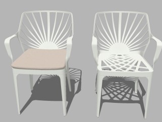 现代单椅组合草图大师模型，单椅sketchup模型