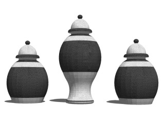 现代陶瓷罐子草图大师模型，陶瓷罐sketchup模型