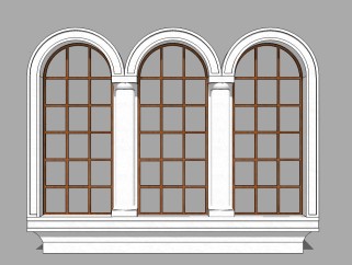 欧式窗户草图大师模型，窗户sketchup模型