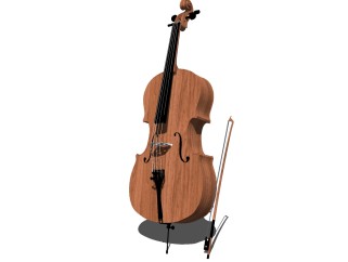 现代小提琴草图大师模型，小提琴sketchup模型