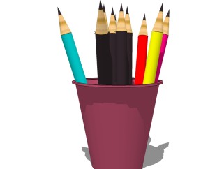 现代铅笔筒草图大师模型，笔筒sketchup模型