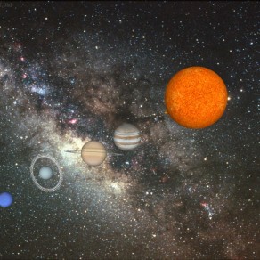 现代太阳系行星分布草图大师模型，行星sketchup模型