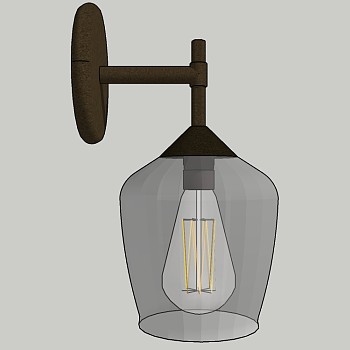 工业风壁灯草图大师模型，壁灯sketchup模型