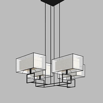 中式吊灯草图大师模型，吊灯sketchup模型