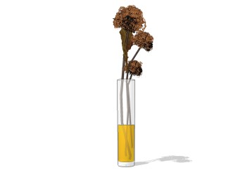 现代花瓶花卉草图大师模型，花瓶sketchup模型