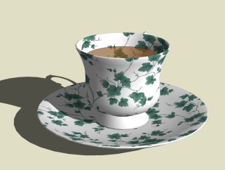 现代瓷器咖啡杯草图大师模型，咖啡杯sketchup模型