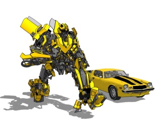 现代机器人变形金刚sketchup模型，机器人变形金刚草图大师模型下载