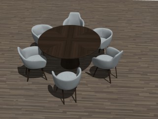 北欧桌椅组合草图大师模型，桌椅组合sketchup模型