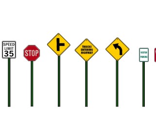 道路交通路标指示牌模型组su模型下载、道路交通路标指示牌模型组草图大师模型
