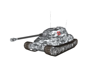 德国VK-4502重型坦克草图大师模型，坦克su模型下载